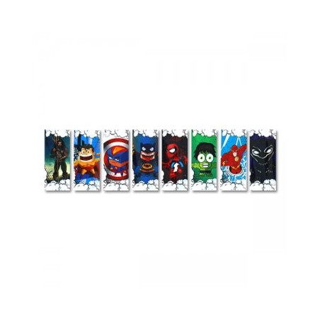5x Wraps pour accus 18650 / Super Heroes Series
