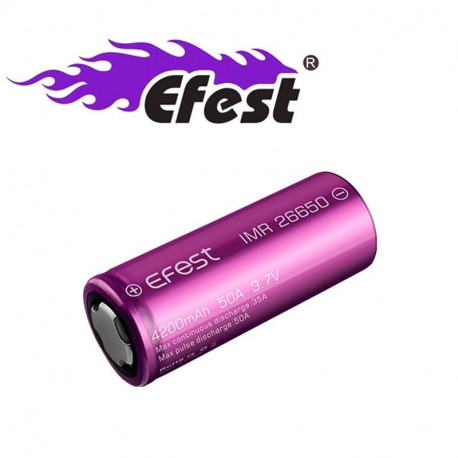 Accu 26650 4200mAh 50A par Efest – Batterie pour e-cigarette – A&L