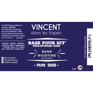 Base 125 ml Sans Nicotine / VDLV