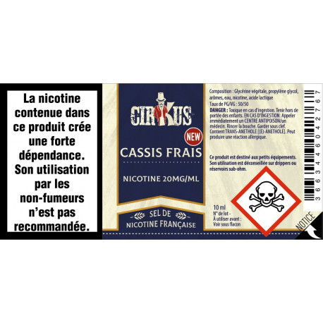 Cassis Frais Sel de Nicotine / Cirkus