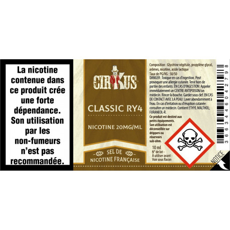 Classic RY4 Sel de Nicotine / Cirkus
