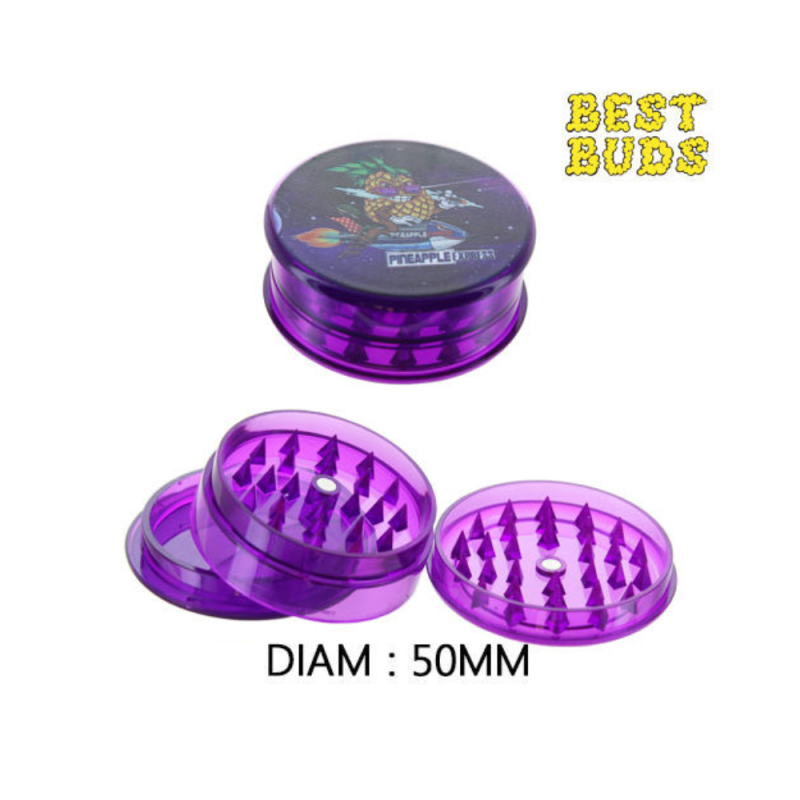 Grinder Plastique Pineapple Express 3 Parties – 50mm / Best Buds