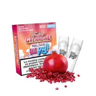 Cartouches Big Puff Reload par 2 - Fraise grenadine / Big Puff