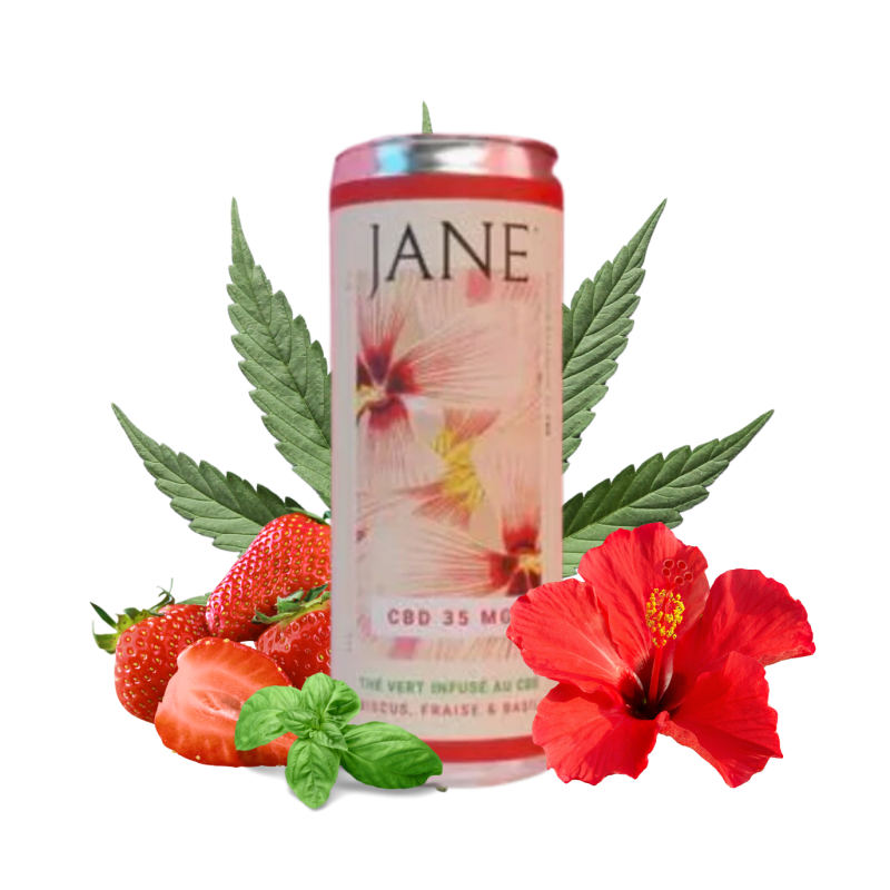 Thé au CBD 35mg Fraise, Hibiscus & Basilic / Jane