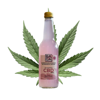 Bouteille - Boisson gazeuse Rose Litchi au CBD / Baga