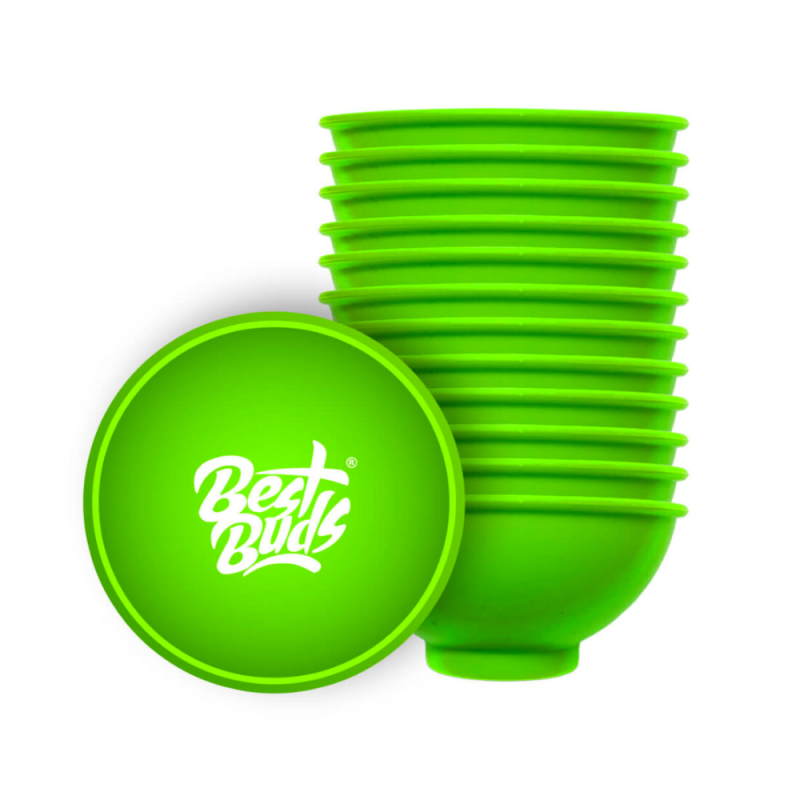 Bol à mélanger en Silicone 7cm Vert avec Blanche Logo / Best Buds