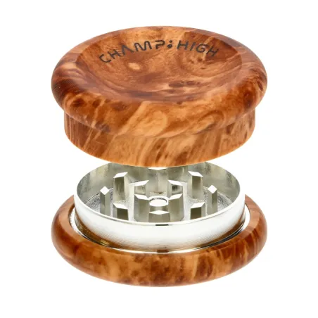 Grinder Champ High Wooden Pattern – 50 MM | Around The Vape