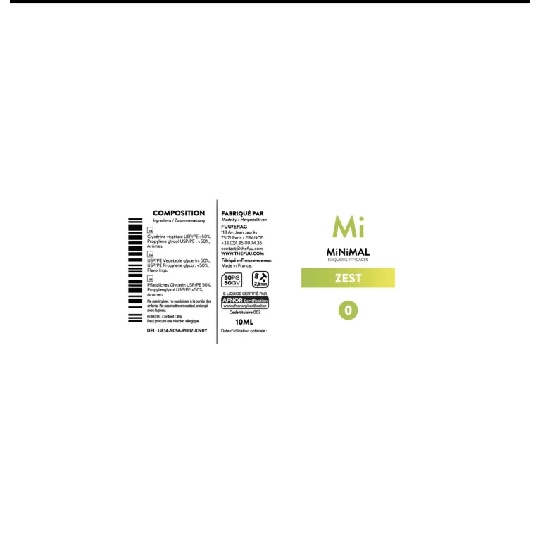 Eliquide Zest MiNiMAL / The Fuu Eliquide Zest MiNiMAL / The Fuu