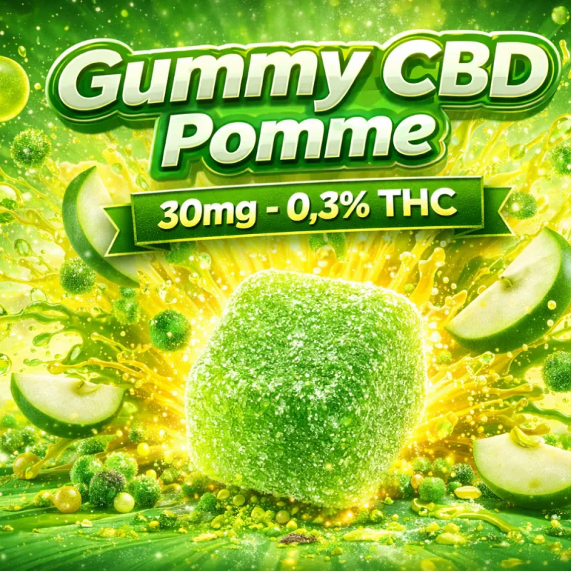 🍏 Gummy CBD D9 / Pomme 30mg - 0,3% THC À l’unité