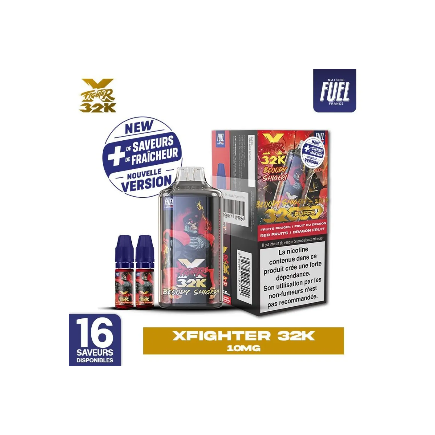 Puff X-Fighter 32K V2 10mg / Aspire x Fighter Fuel
