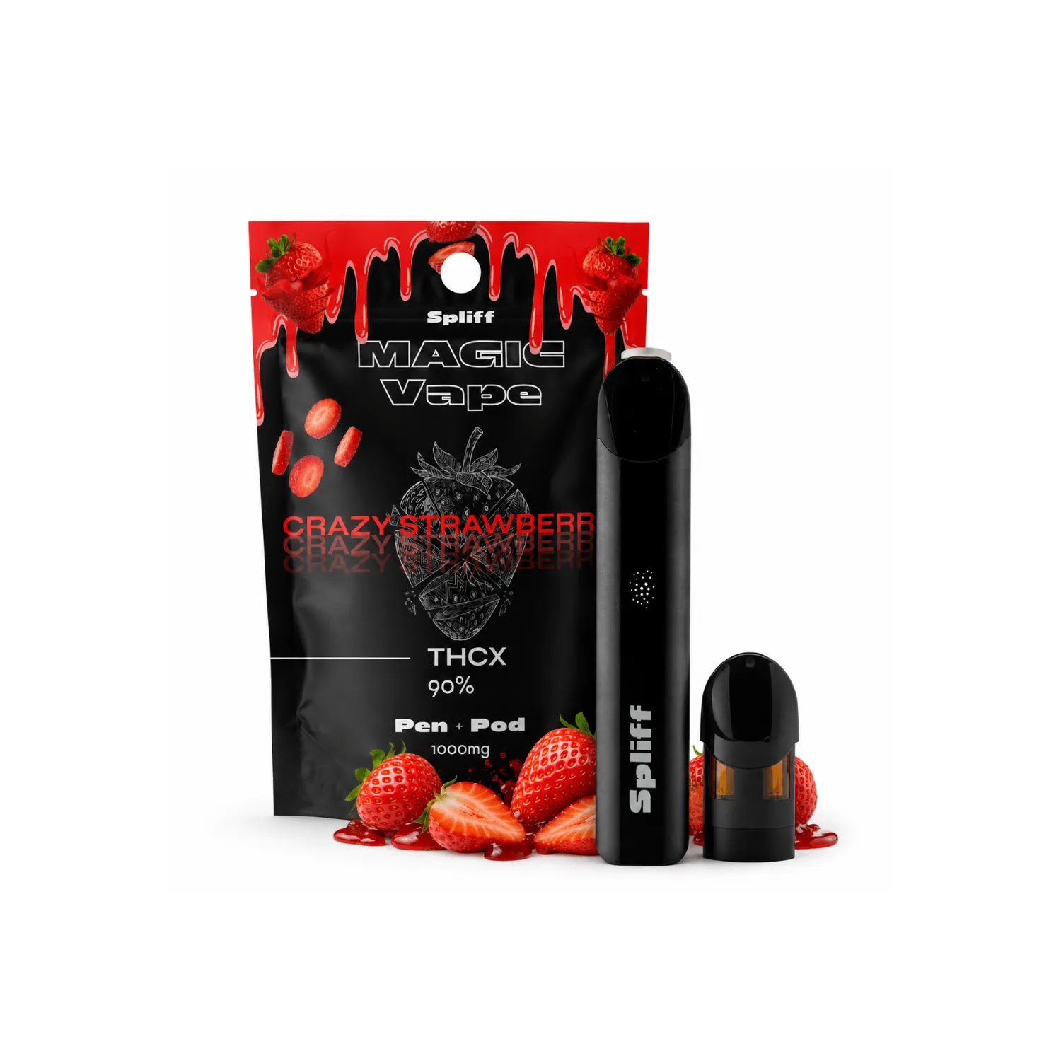 Vape THCX Crazy Strawberry – Spliff | Around The Vape