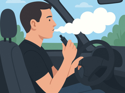 Vapoter au volant : ce que dit la loi en 2025
