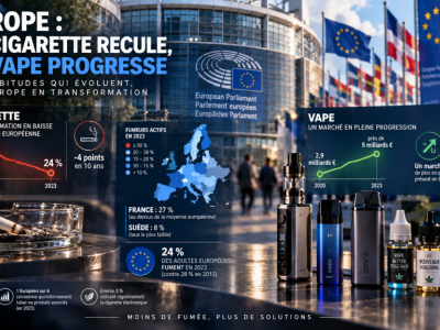 Europe : la cigarette recule, la vape progresse